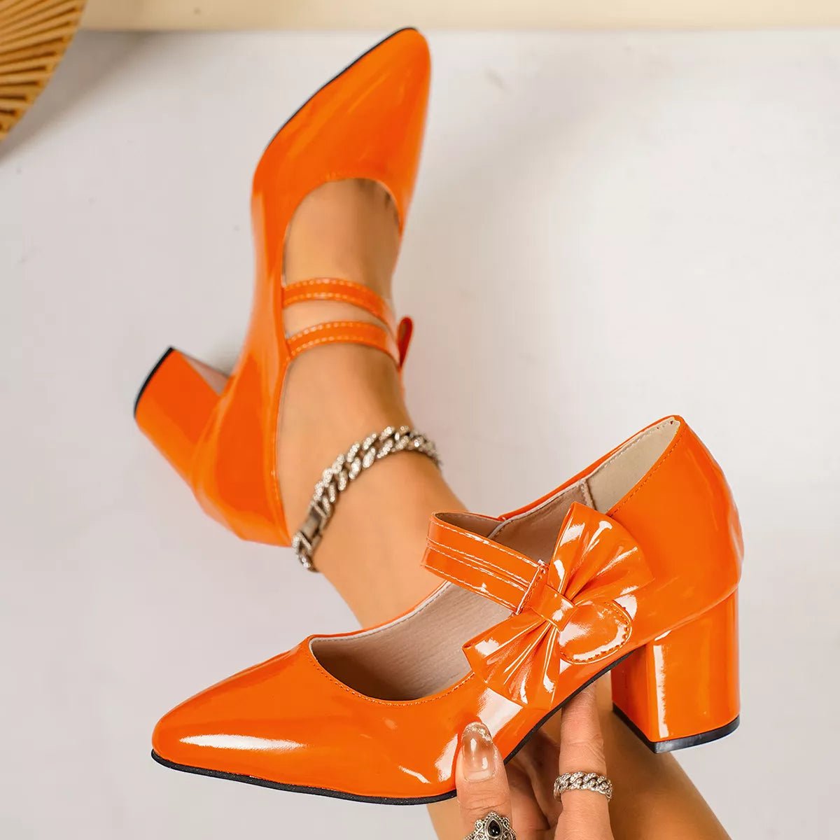 Point Toe Block Heels Pumps - Flip Flop Dynasty