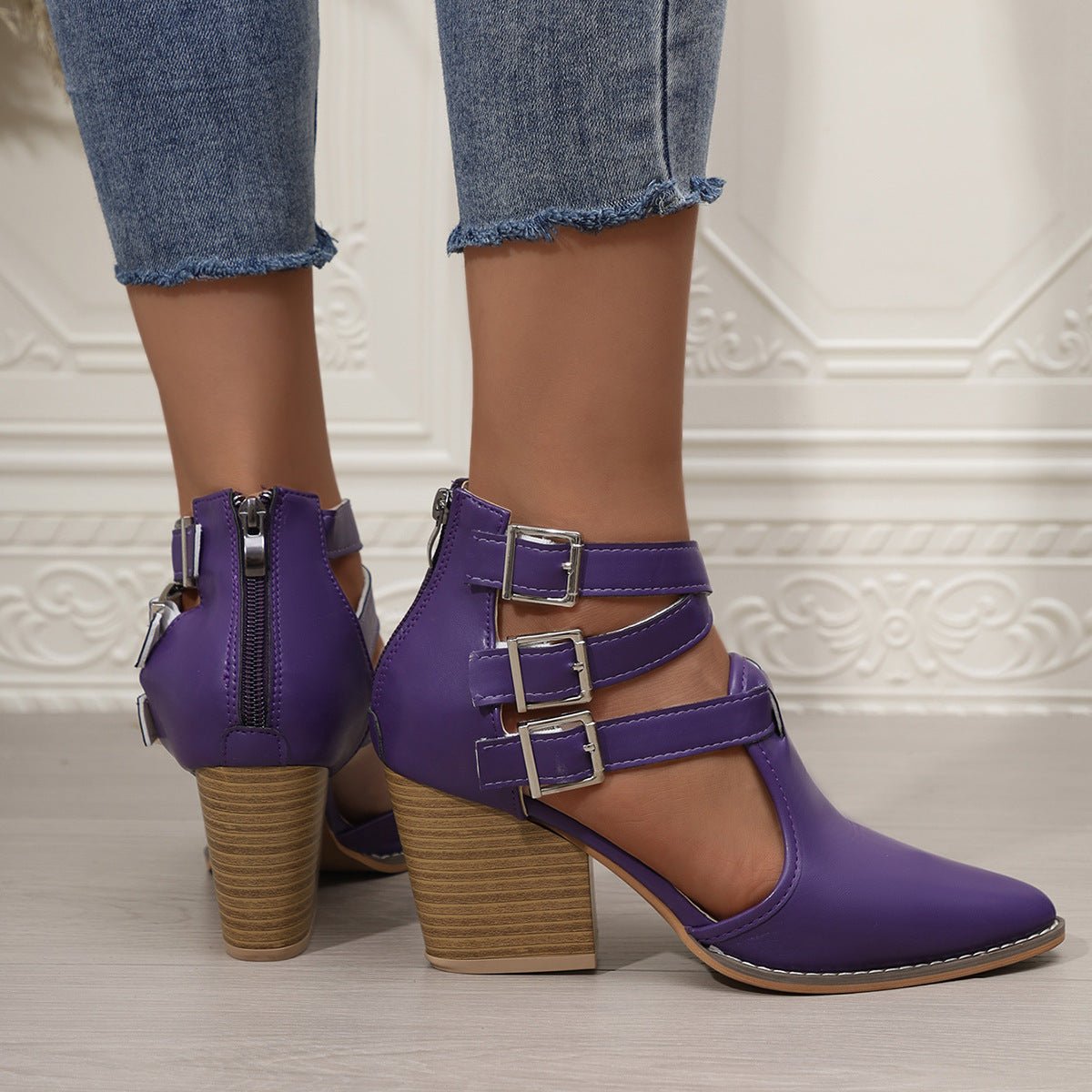 Point Toe Block Heels Pumps - Flip Flop Dynasty