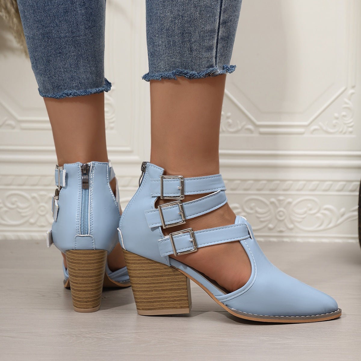 Point Toe Block Heels Pumps - Flip Flop Dynasty