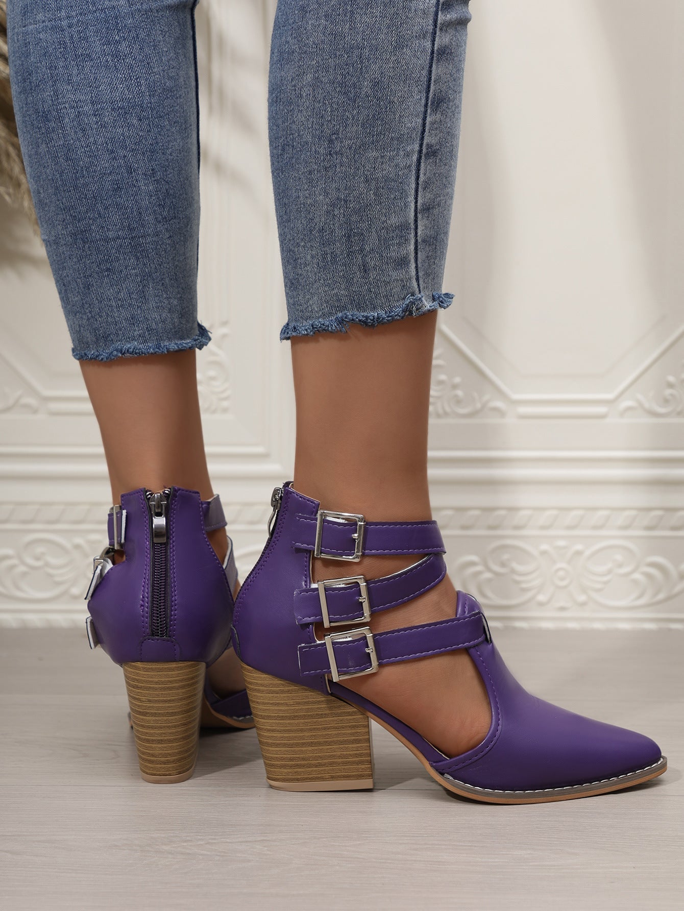 Point Toe Block Heels Pumps - Flip Flop Dynasty