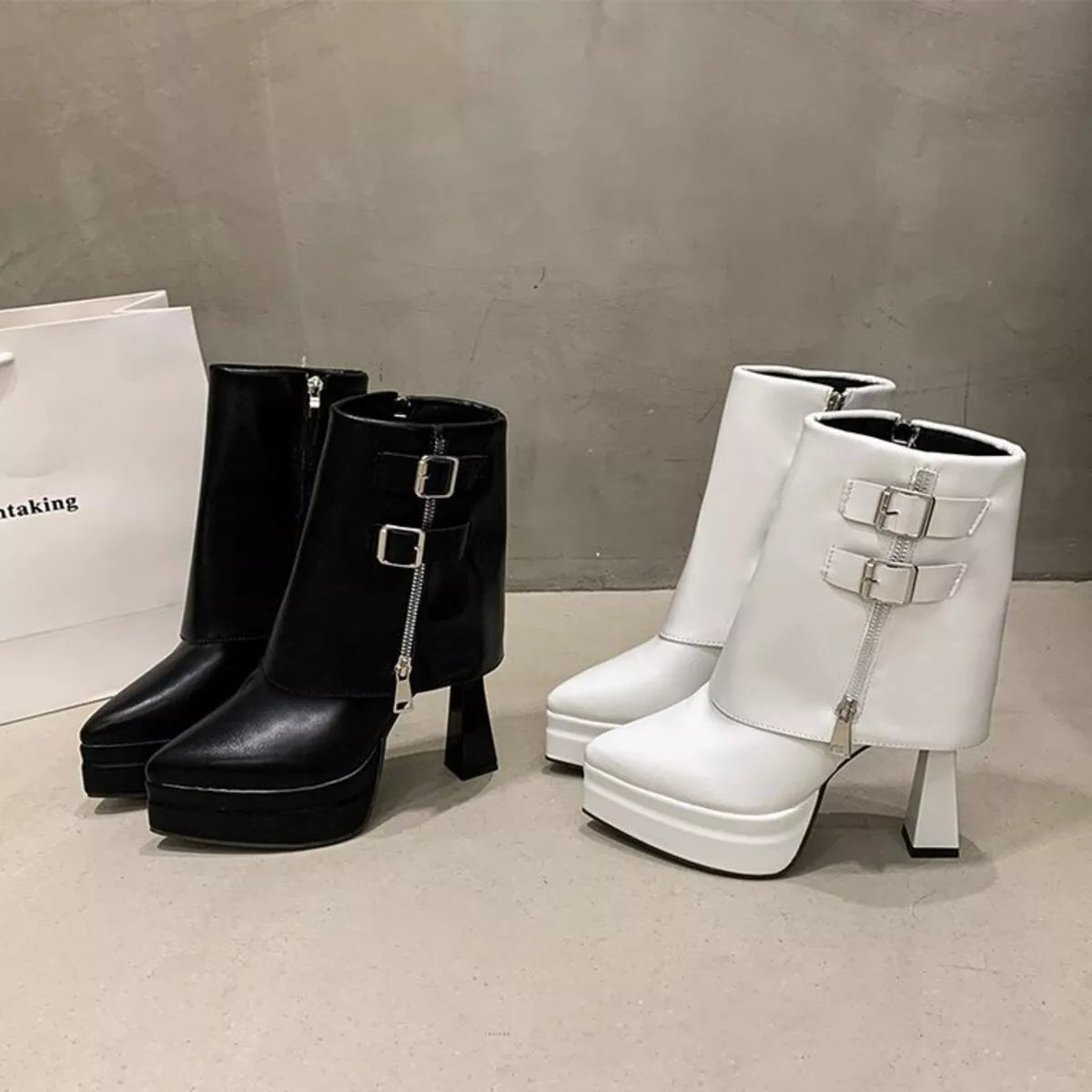 Point Toe High Heels Boots - Flip Flop Dynasty