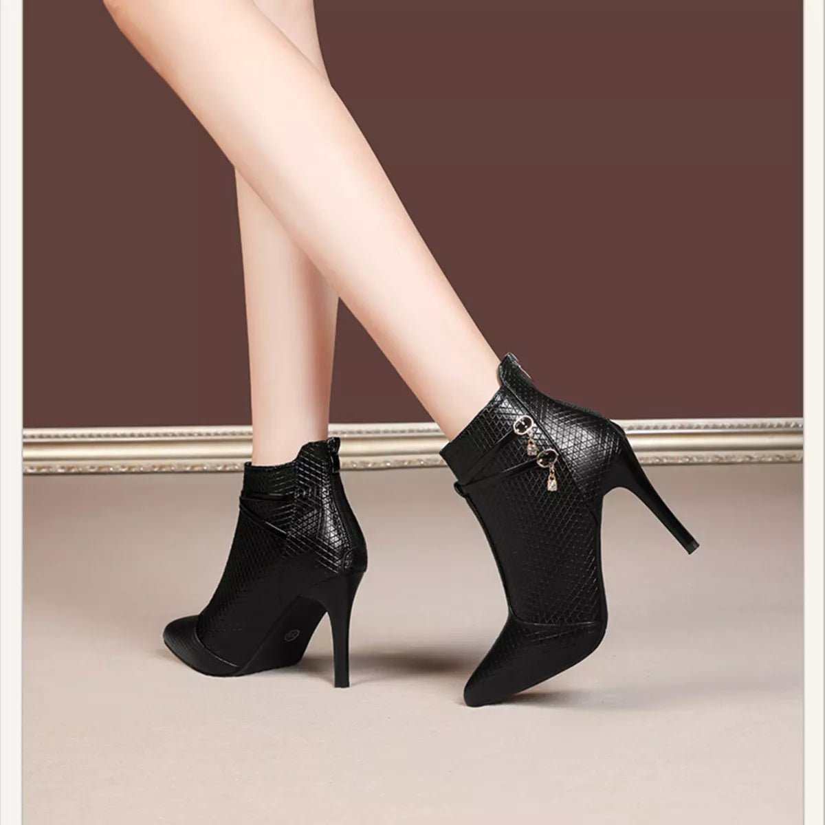 Pointed - Toe Stiletto Ankle Boots - Flip Flop Dynasty