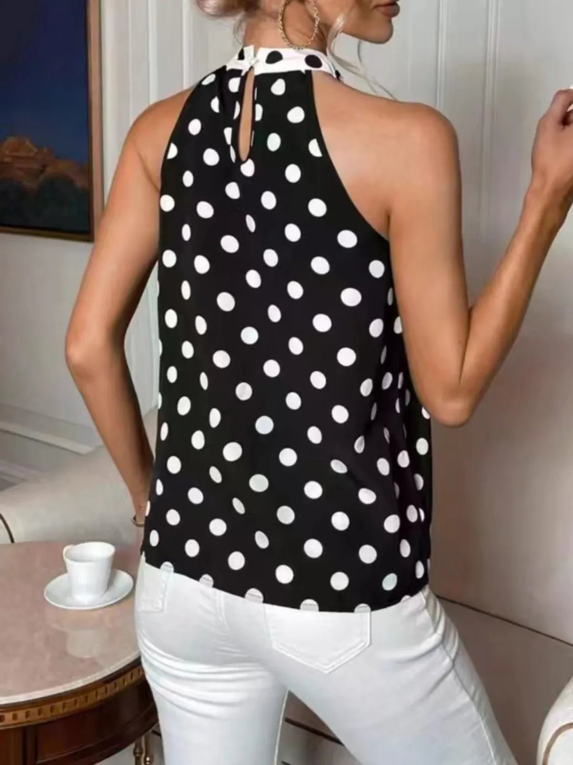 Polka Dot Tie Front Cami - Flip Flop Dynasty