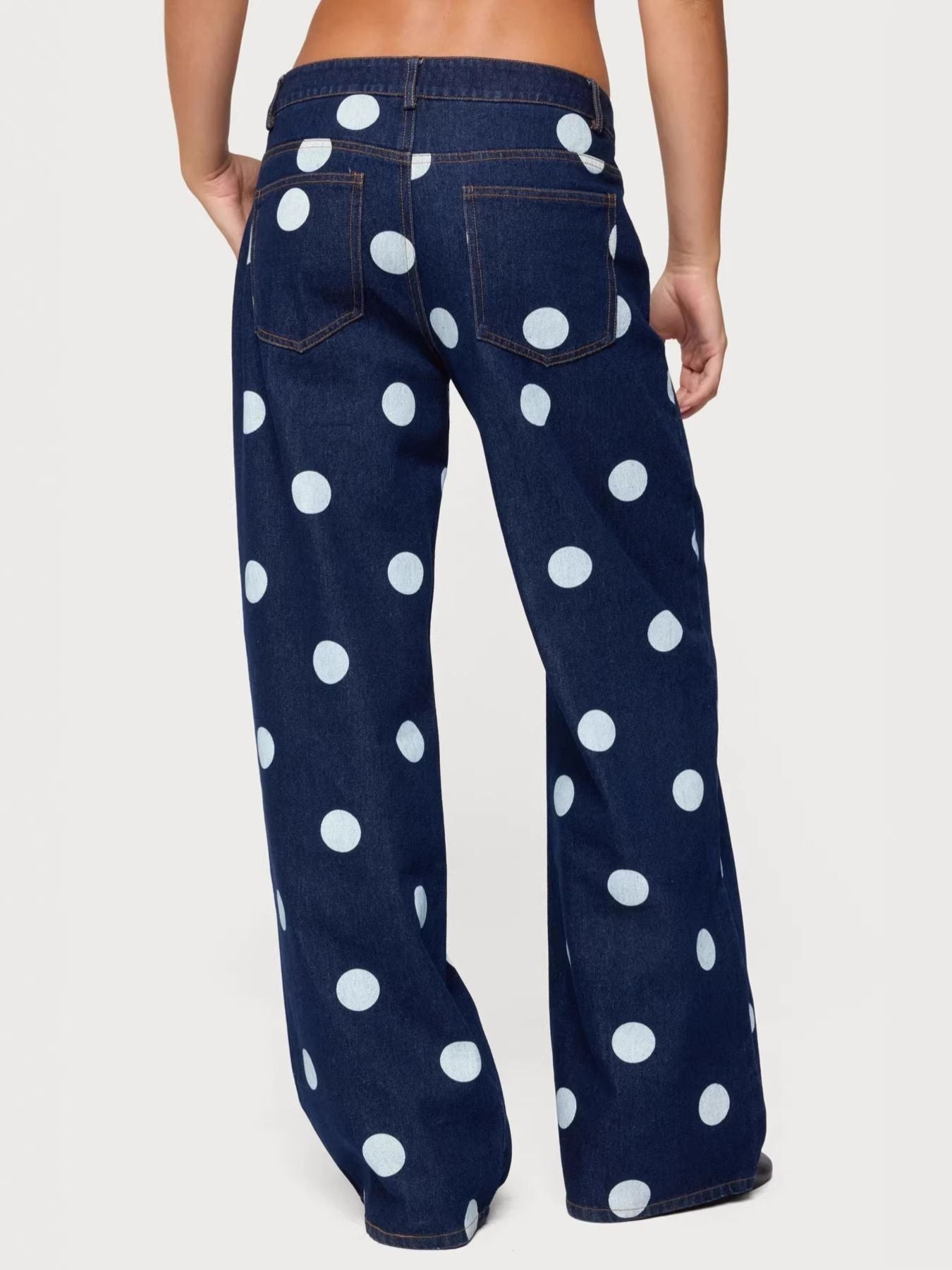 Polka Dot Wide Leg Jeans - Flip Flop Dynasty