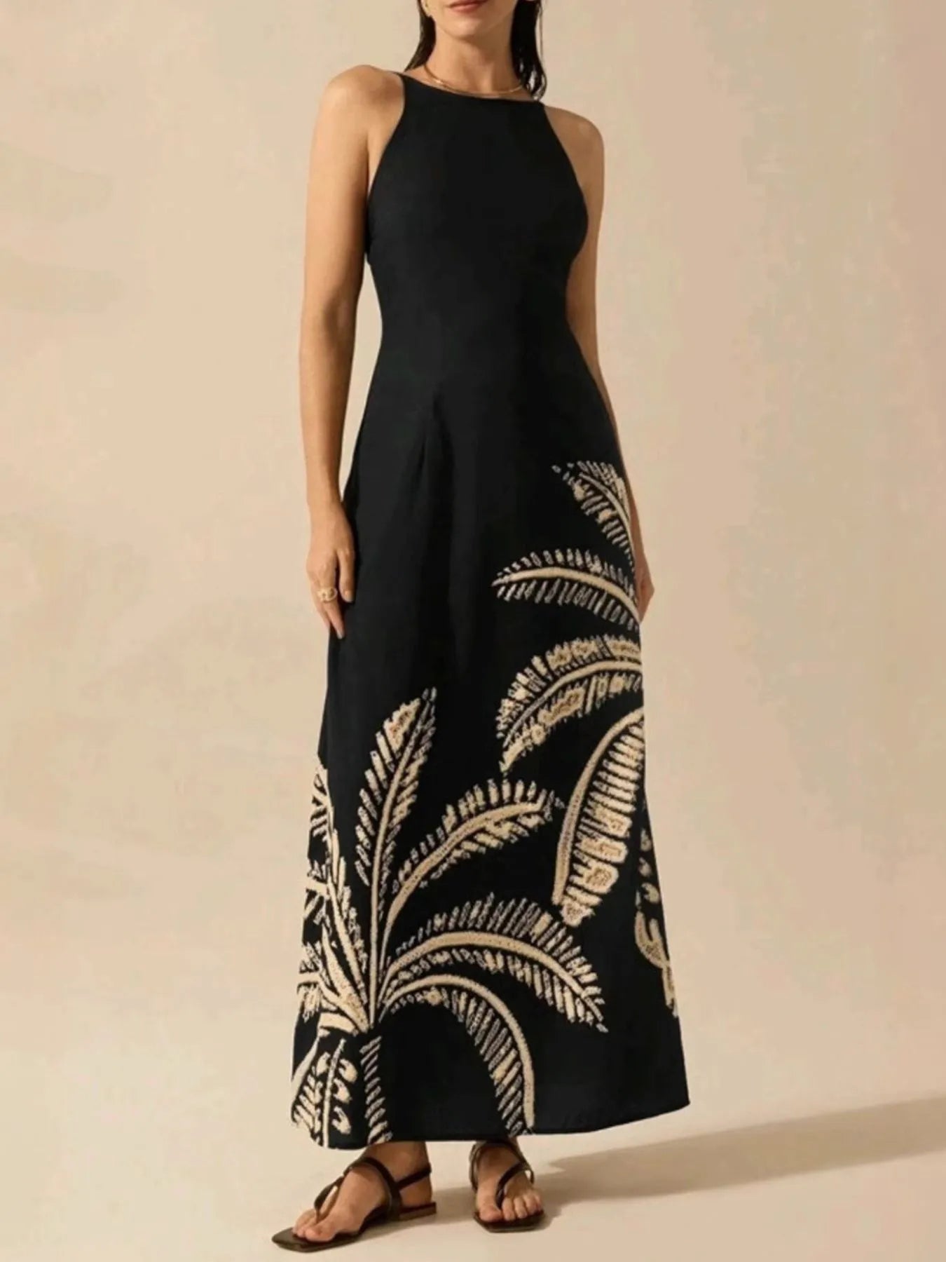 Printed Sleeveless Maxi Dress - Flip Flop Dynasty