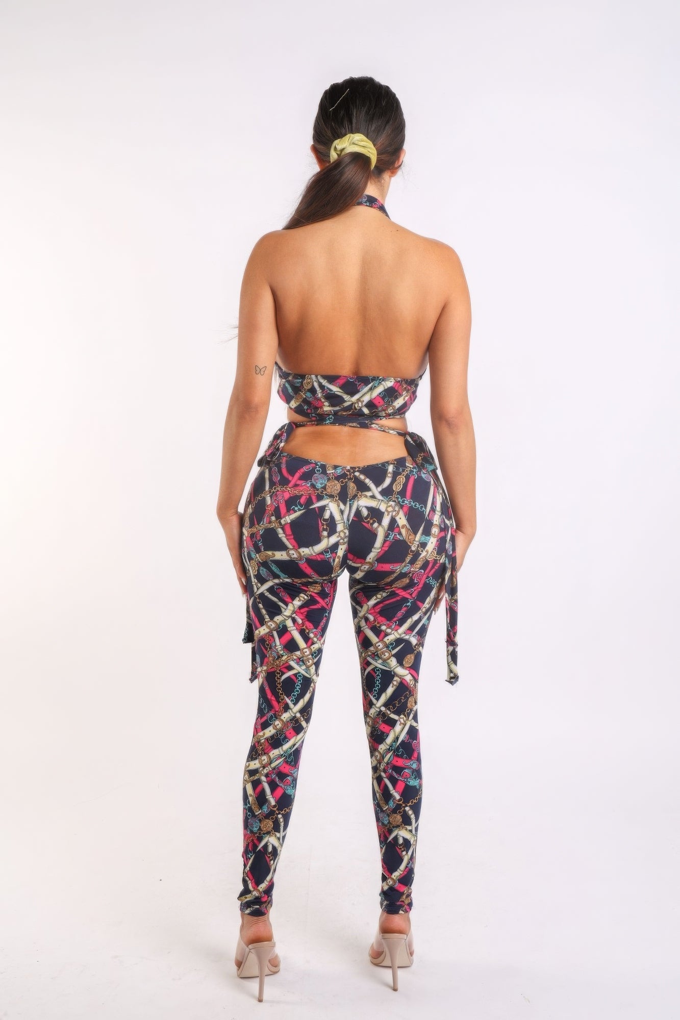 Printed Tie Detailed Jumpsuit - Flip Flop Dynasty