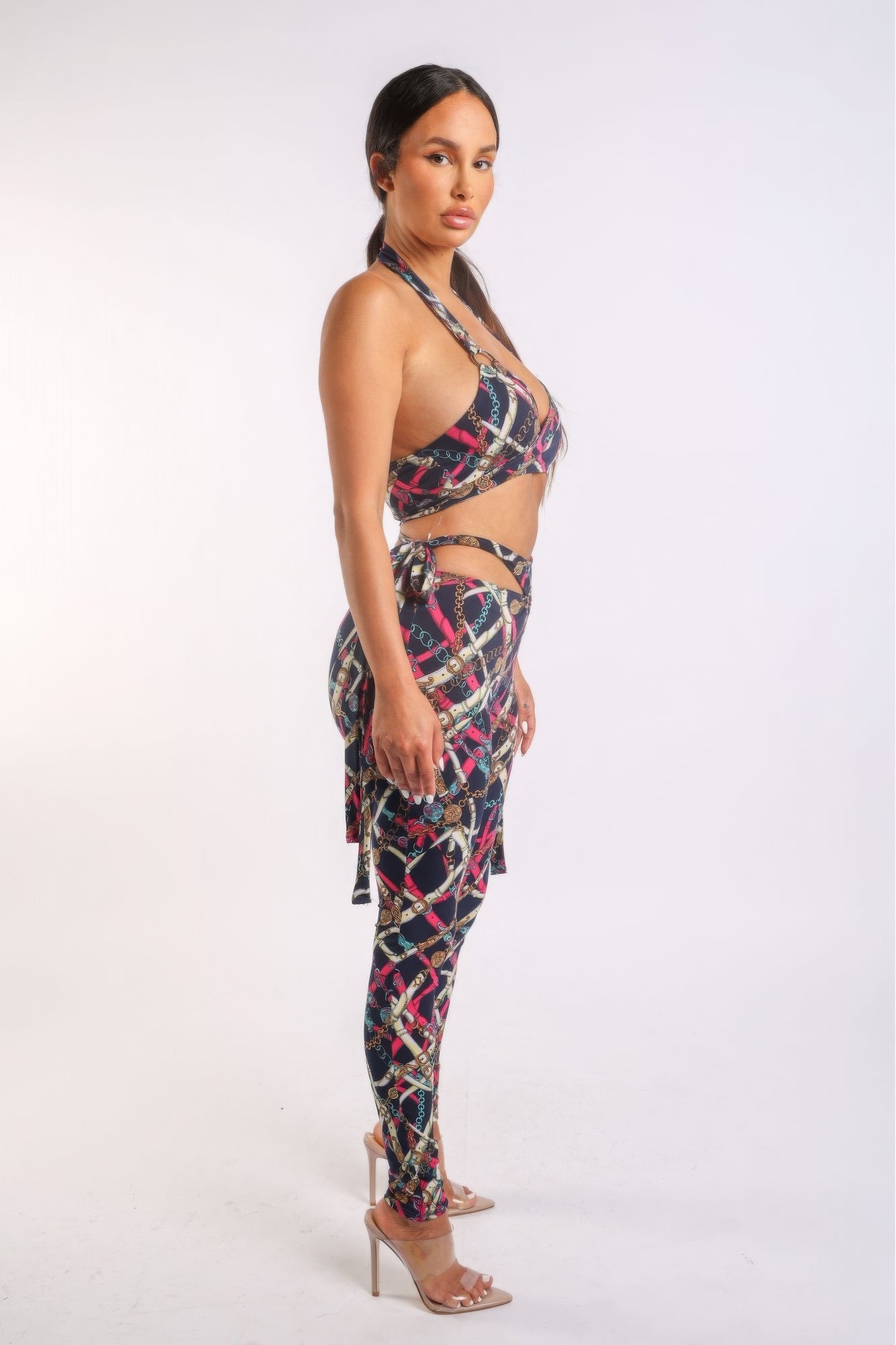 Printed Tie Detailed Jumpsuit - Flip Flop Dynasty