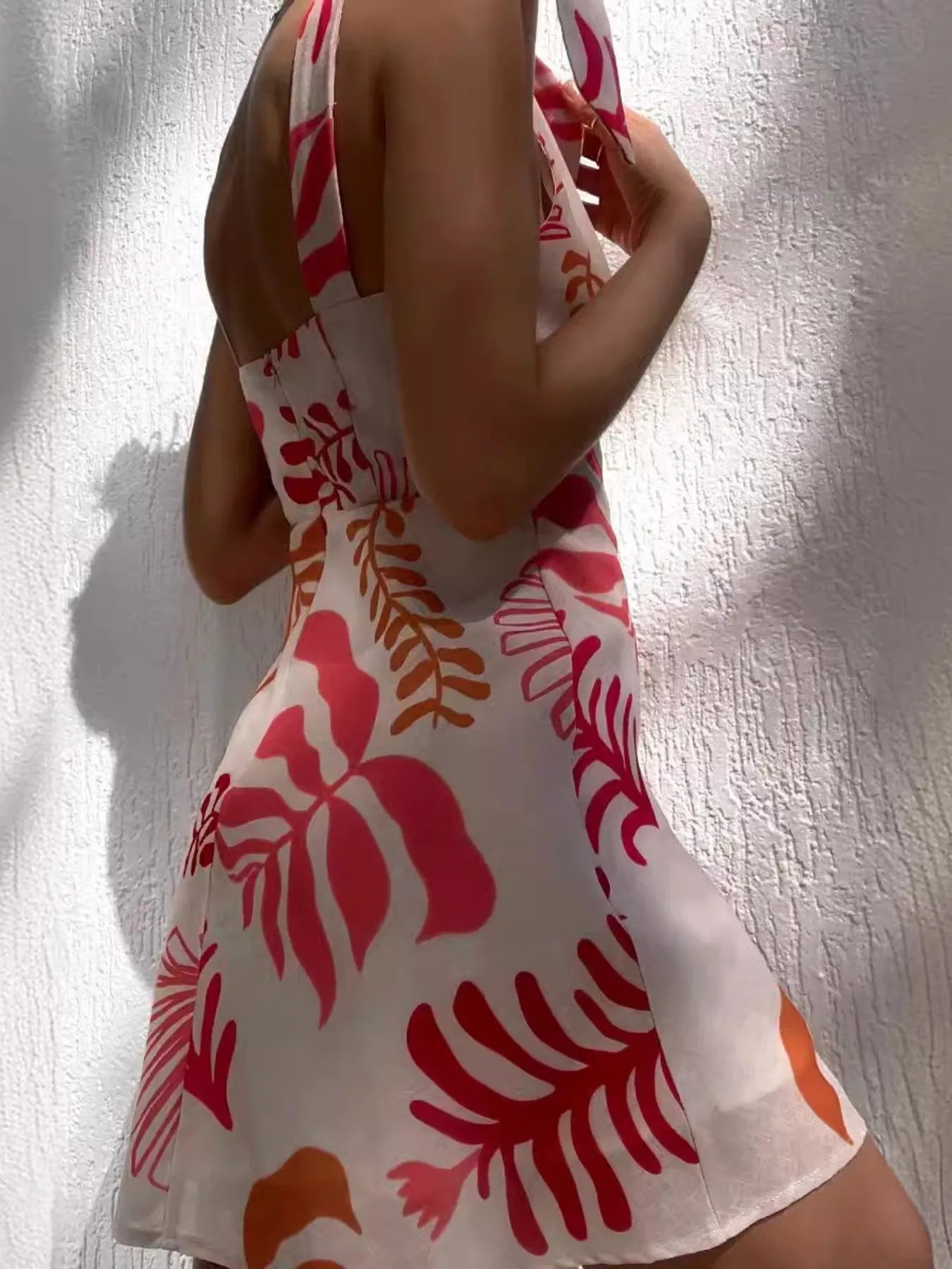 Printed Tie - Shoulder Mini Dress - Flip Flop Dynasty