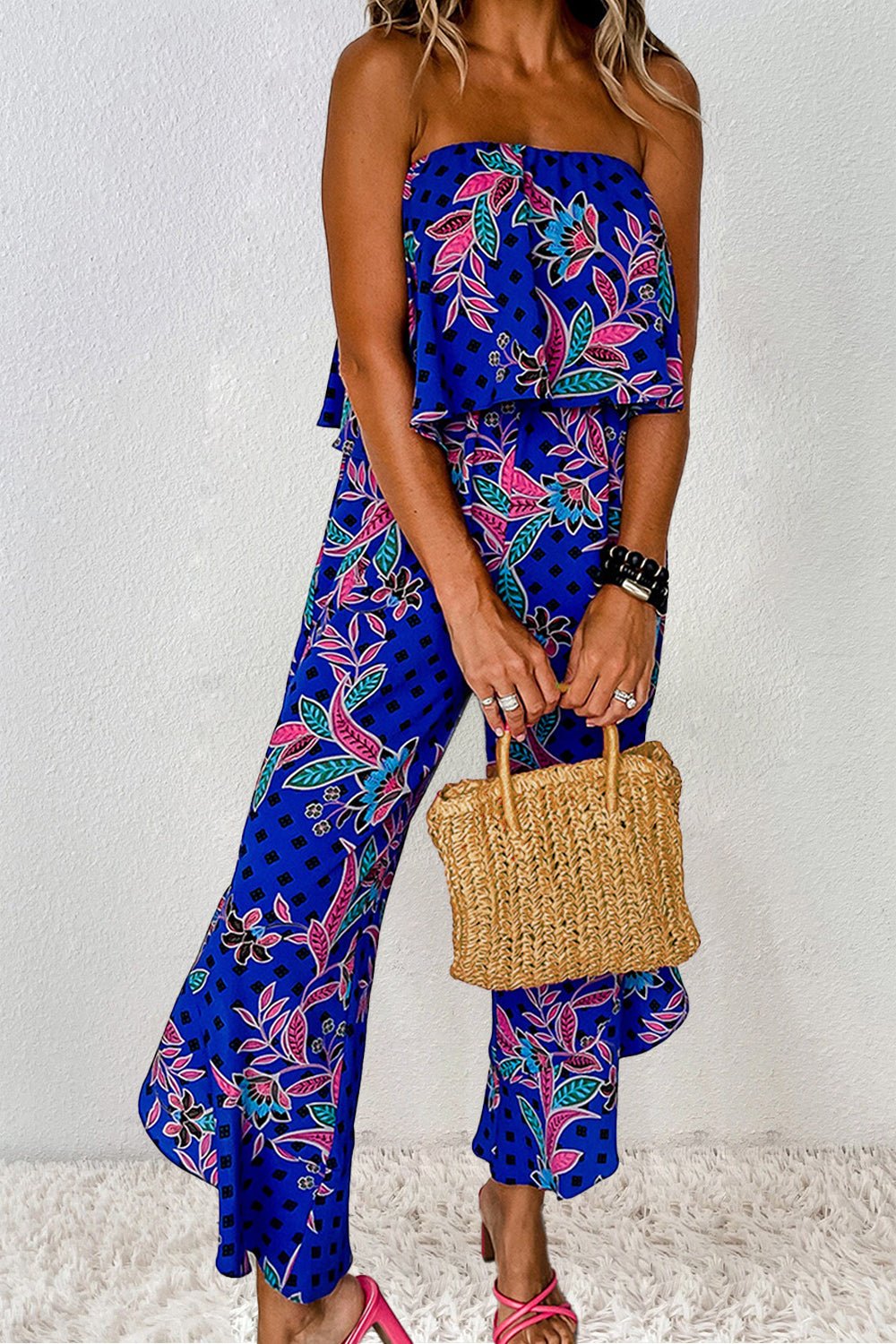 Printed Tube Jumpsuit - Flip Flop Dynasty