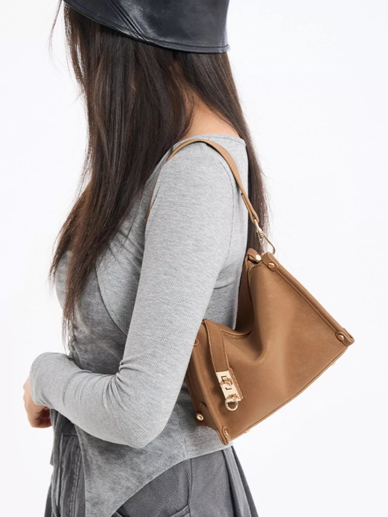 PU Leather Crossbody Bag with Adjustable Strap - Flip Flop Dynasty