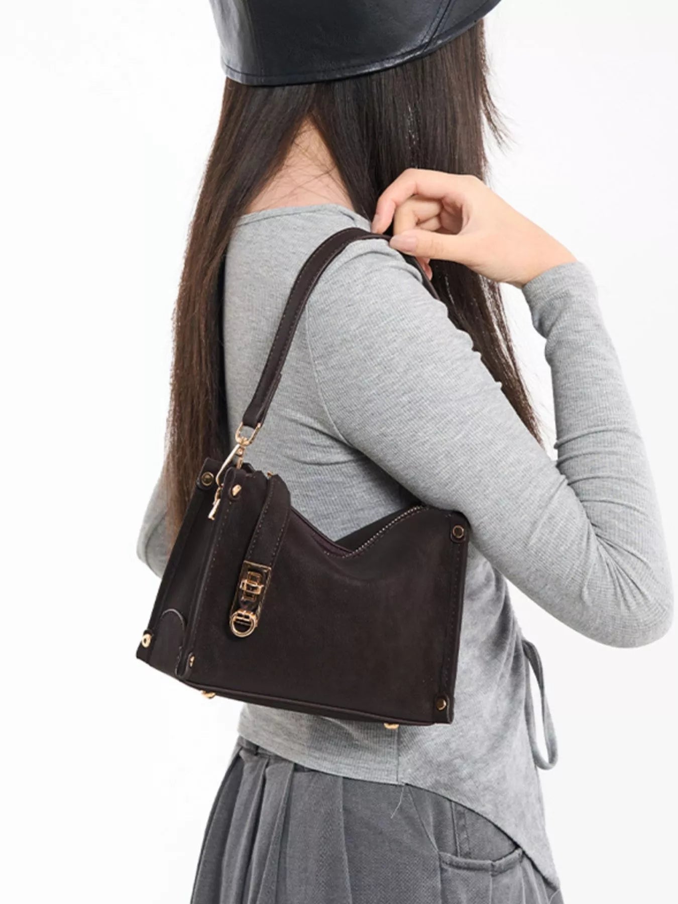 PU Leather Crossbody Bag with Adjustable Strap - Flip Flop Dynasty