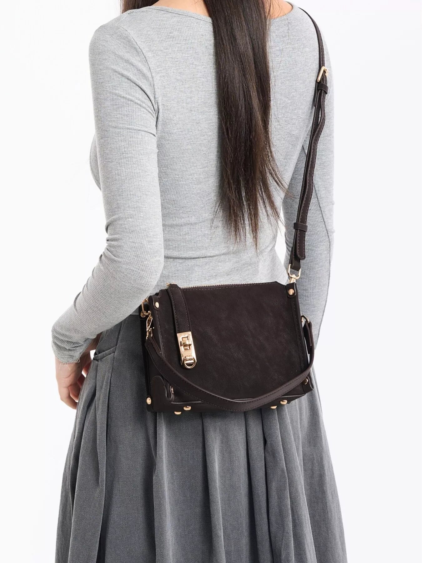 PU Leather Crossbody Bag with Adjustable Strap - Flip Flop Dynasty