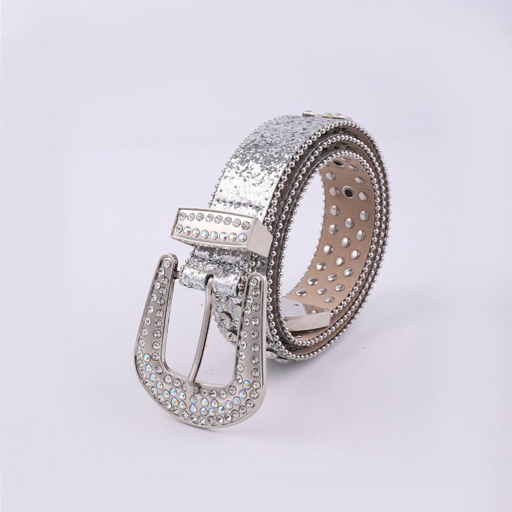 PU Leather Rhinestone Belt - Flip Flop Dynasty