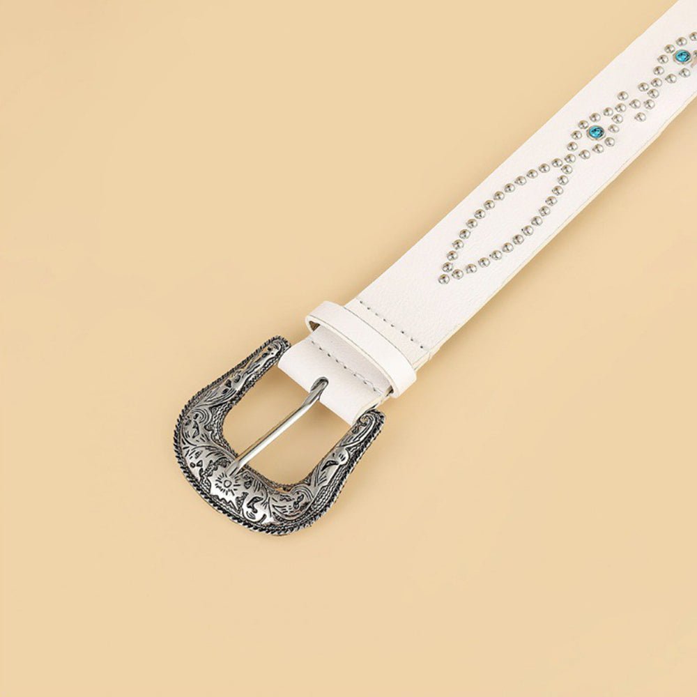 PU Leather Rhinestone Belt - Flip Flop Dynasty