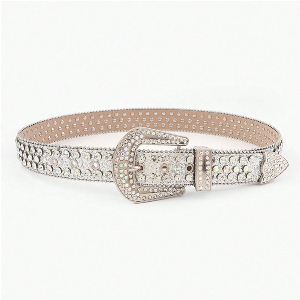 PU Leather Rhinestone Belt - Flip Flop Dynasty