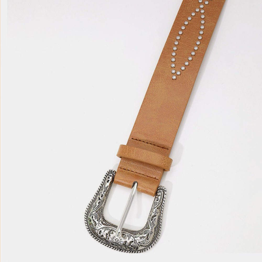 PU Leather Rhinestone Belt - Flip Flop Dynasty