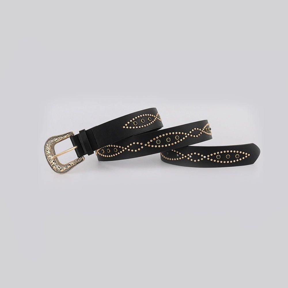 PU Leather Rhinestone Belt - Flip Flop Dynasty