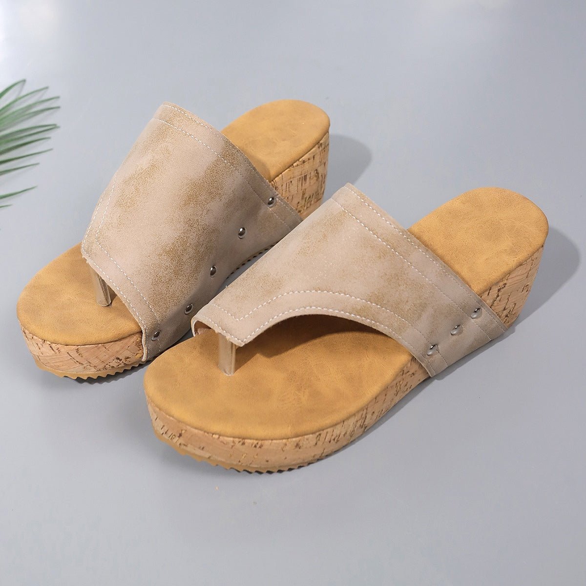 PU Leather Wedge Sandals - Flip Flop Dynasty