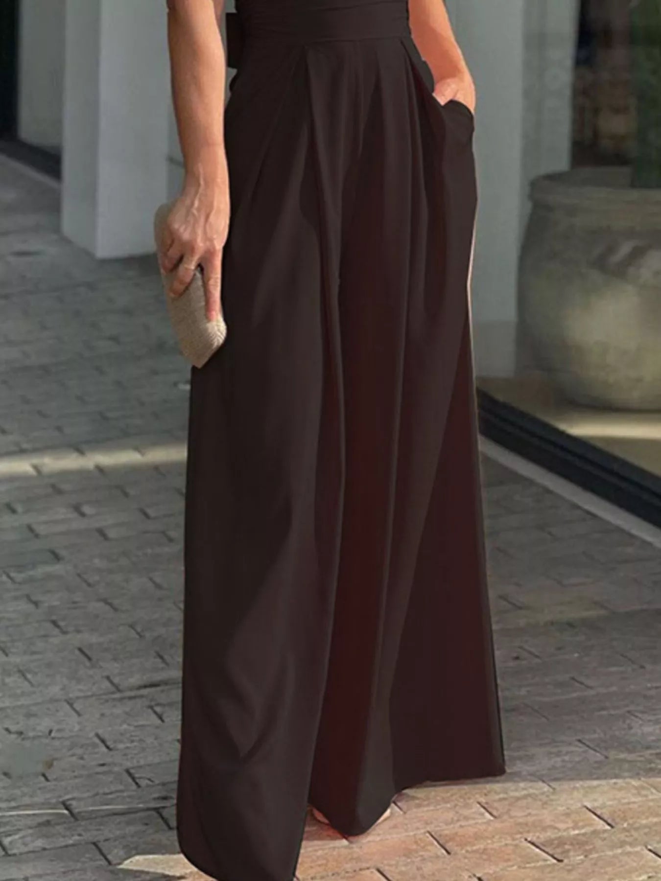 Puff Sleeve Wide Leg Jumpsuit - Flip Flop Dynasty