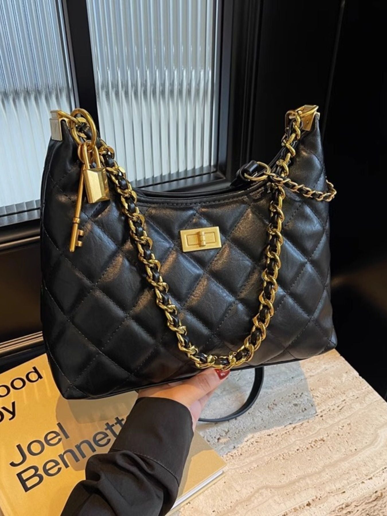 Quilted Chain Strap Shoulder Bag - Flip Flop Dynasty