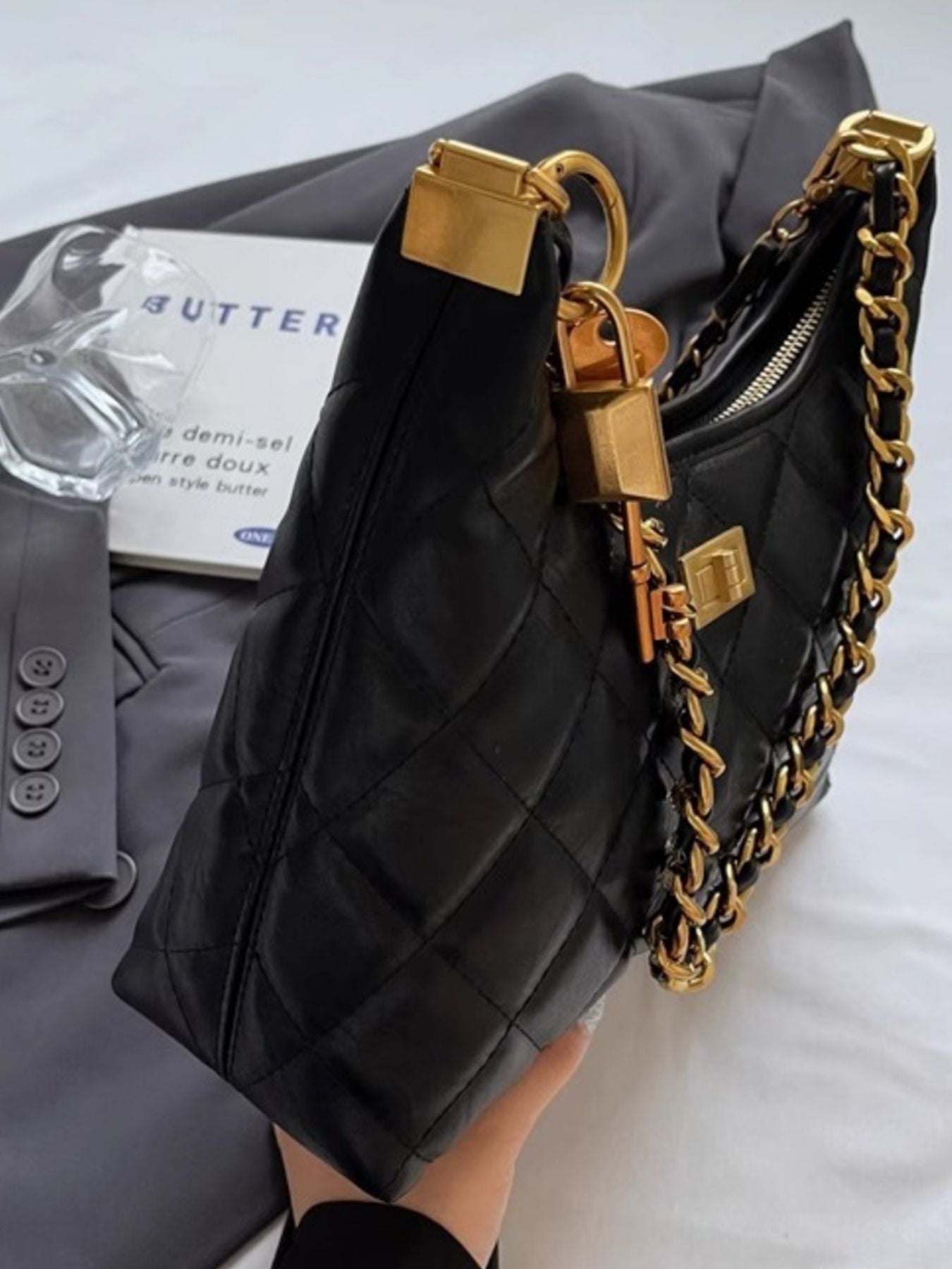 Quilted Chain Strap Shoulder Bag - Flip Flop Dynasty