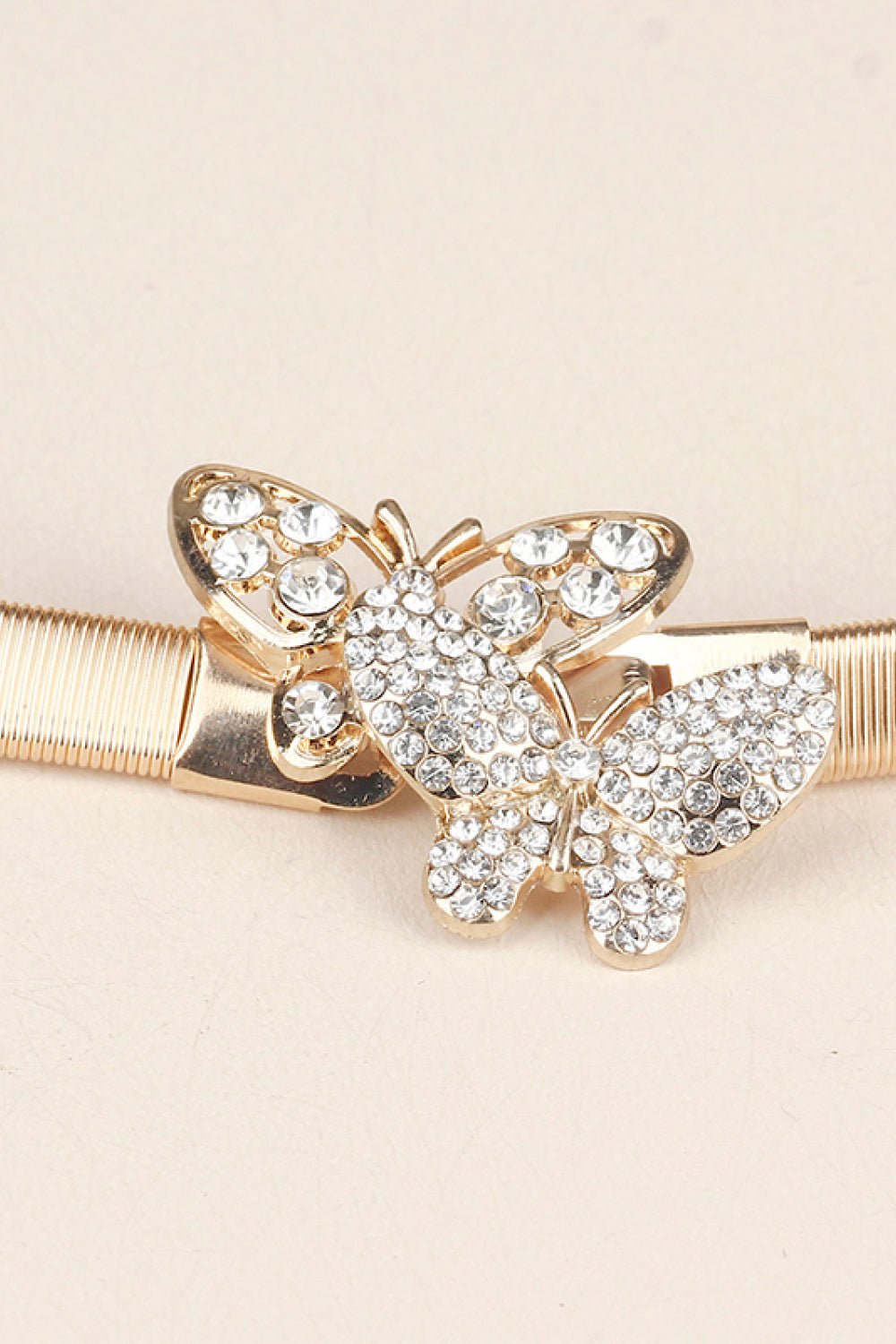 Rhinestone Butterfly Elastic Metal Belt - Flip Flop Dynasty