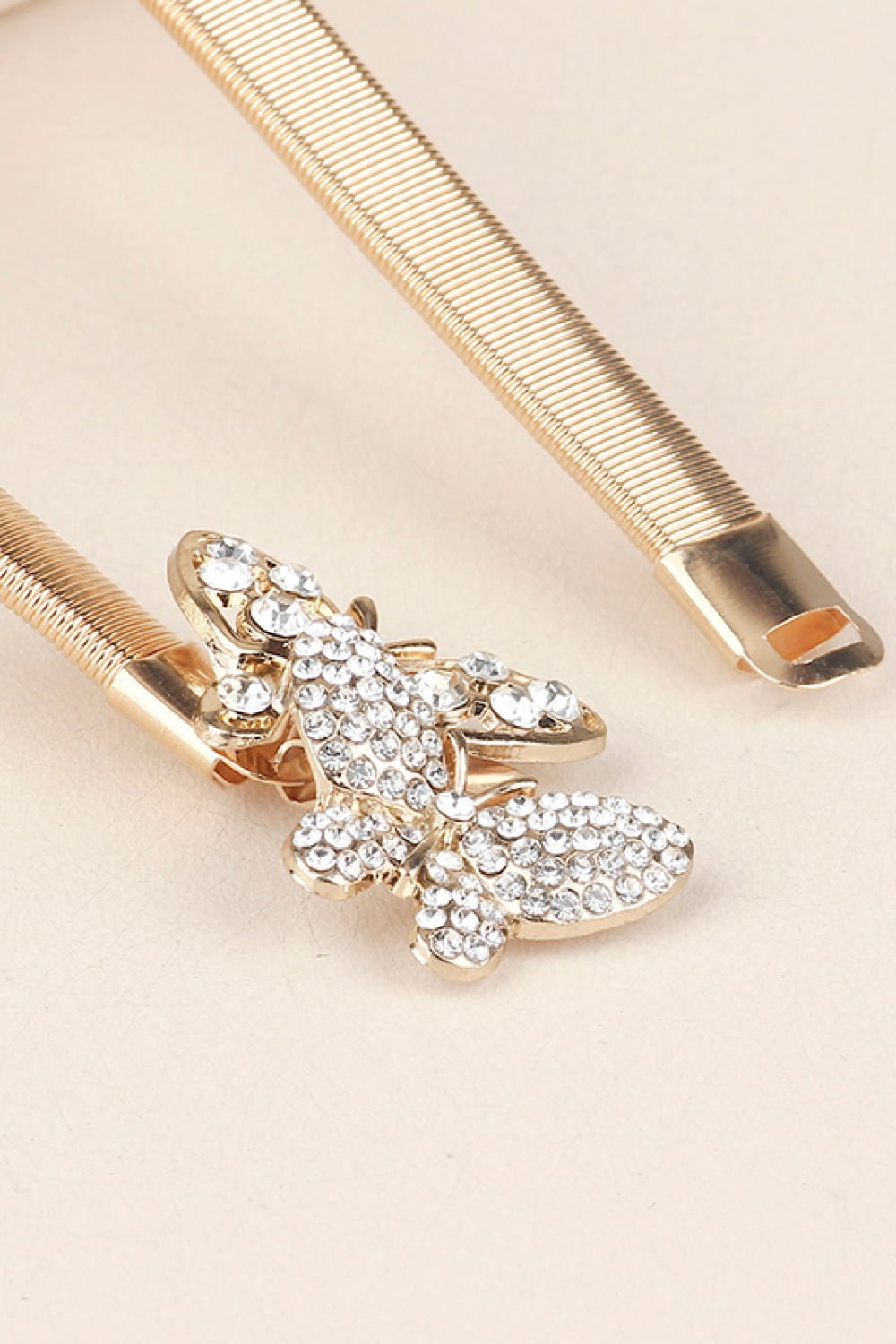 Rhinestone Butterfly Elastic Metal Belt - Flip Flop Dynasty