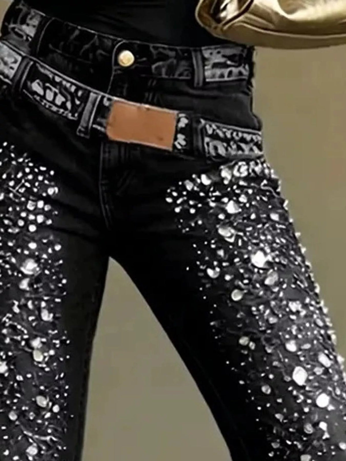 Rhinestone Embellished Slim Fit Jeans - Flip Flop Dynasty