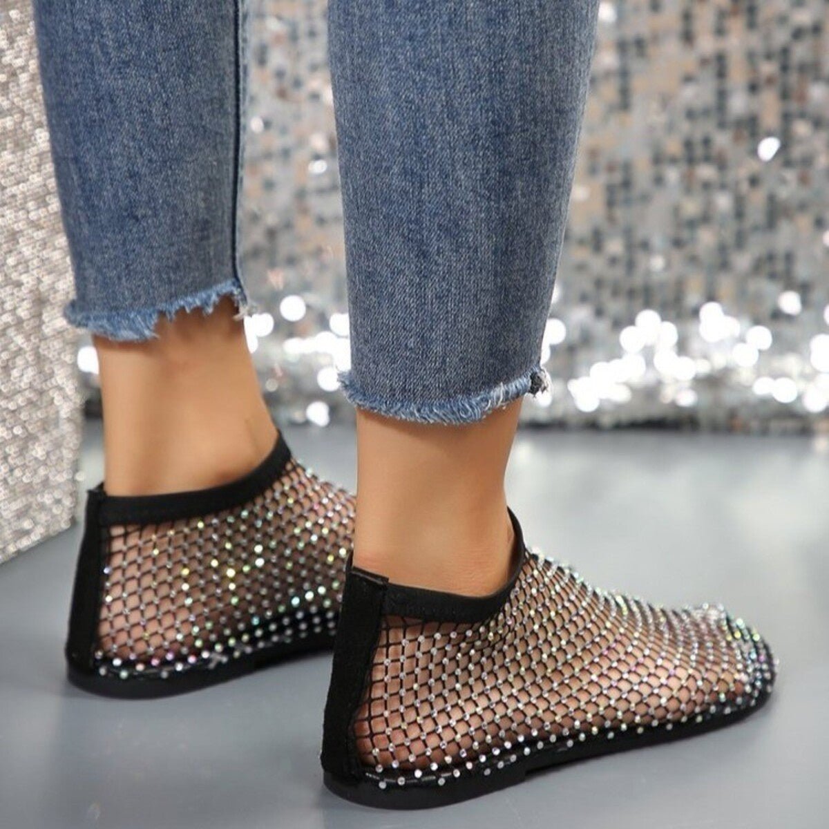 Rhinestone Round Toe Sandals - Flip Flop Dynasty