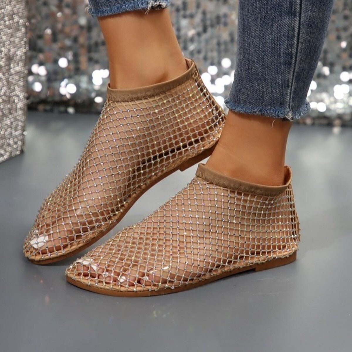 Rhinestone Round Toe Sandals - Flip Flop Dynasty
