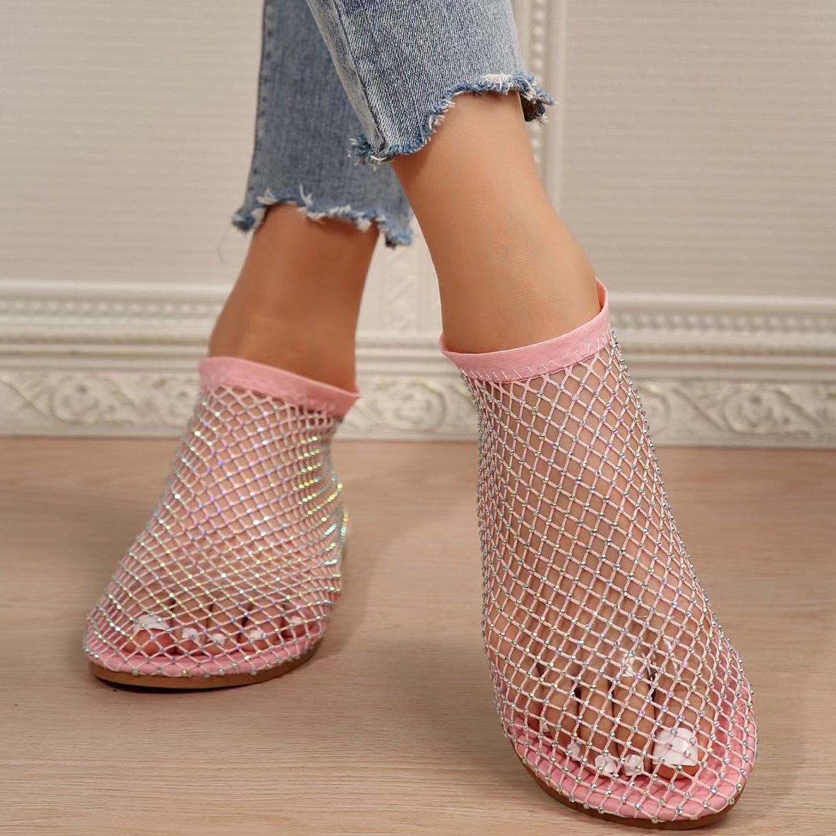 Rhinestone Round Toe Sandals - Flip Flop Dynasty