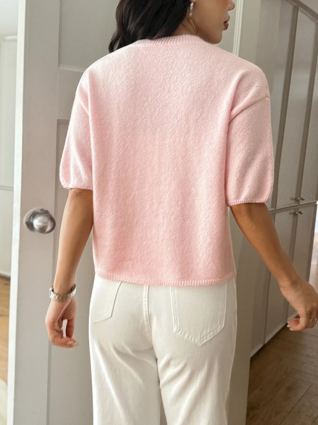 Ribbed Hem Round Neck Sweater - Flip Flop Dynasty