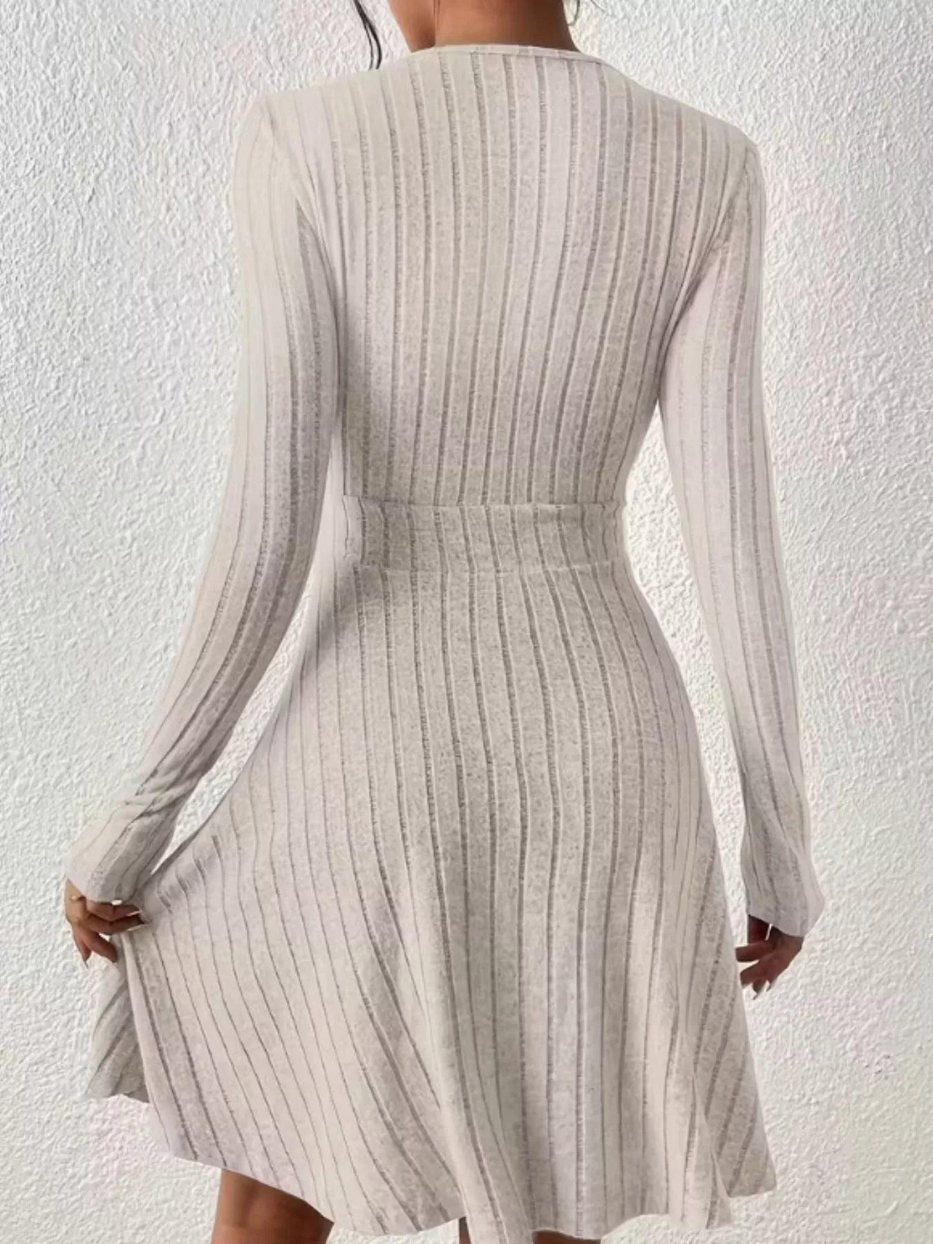 Ribbed Knit Wrap Mini Dress - Flip Flop Dynasty