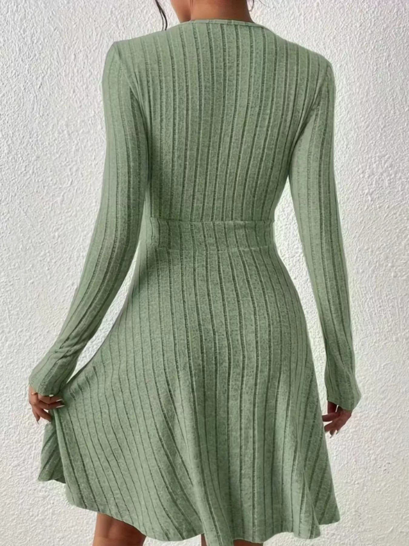 Ribbed Knit Wrap Mini Dress - Flip Flop Dynasty