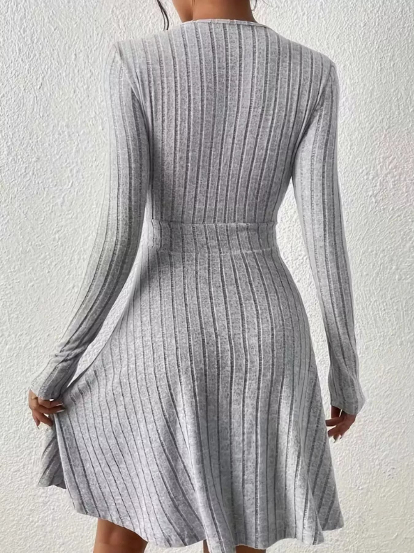 Ribbed Knit Wrap Mini Dress - Flip Flop Dynasty