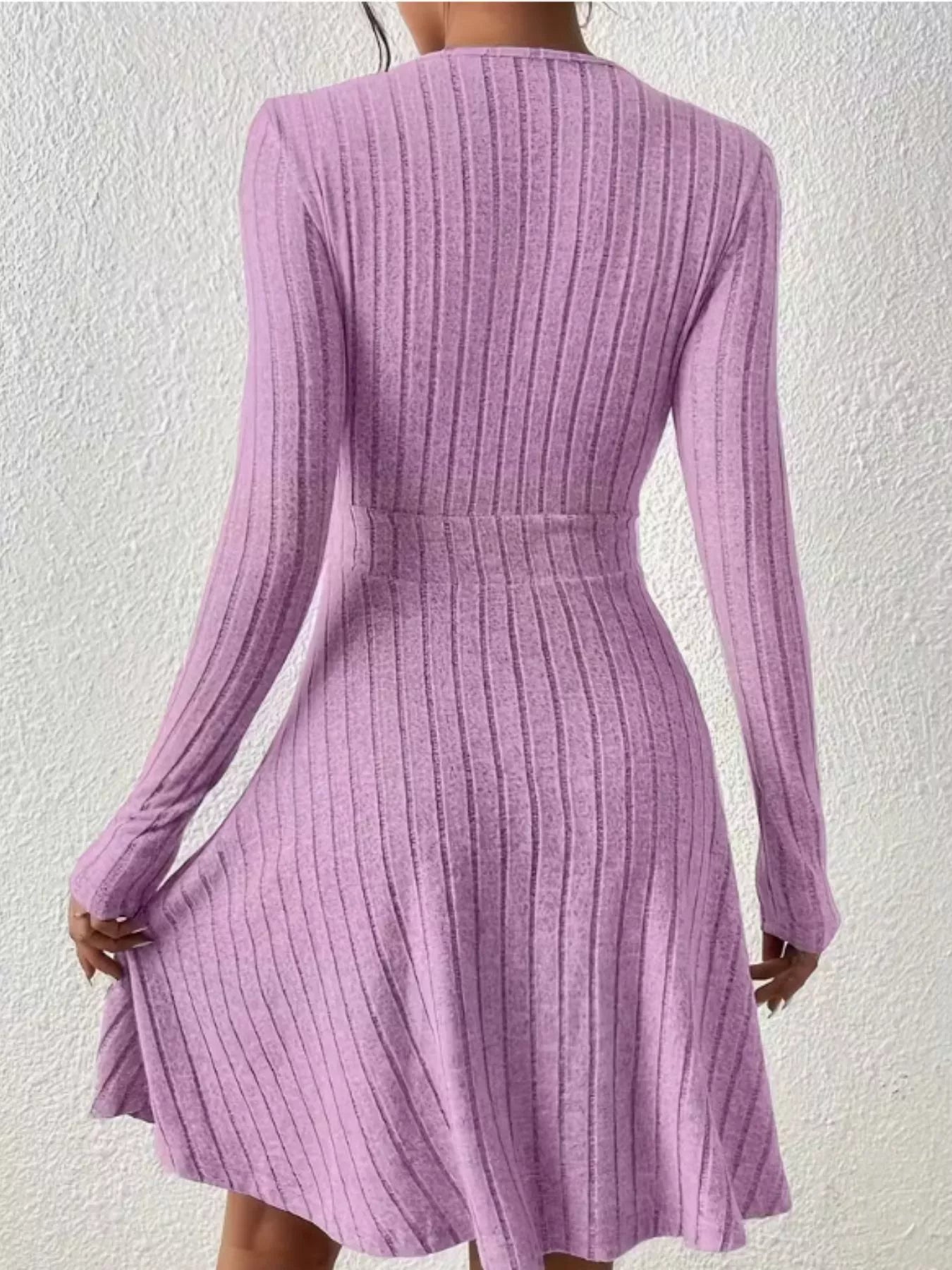 Ribbed Knit Wrap Mini Dress - Flip Flop Dynasty