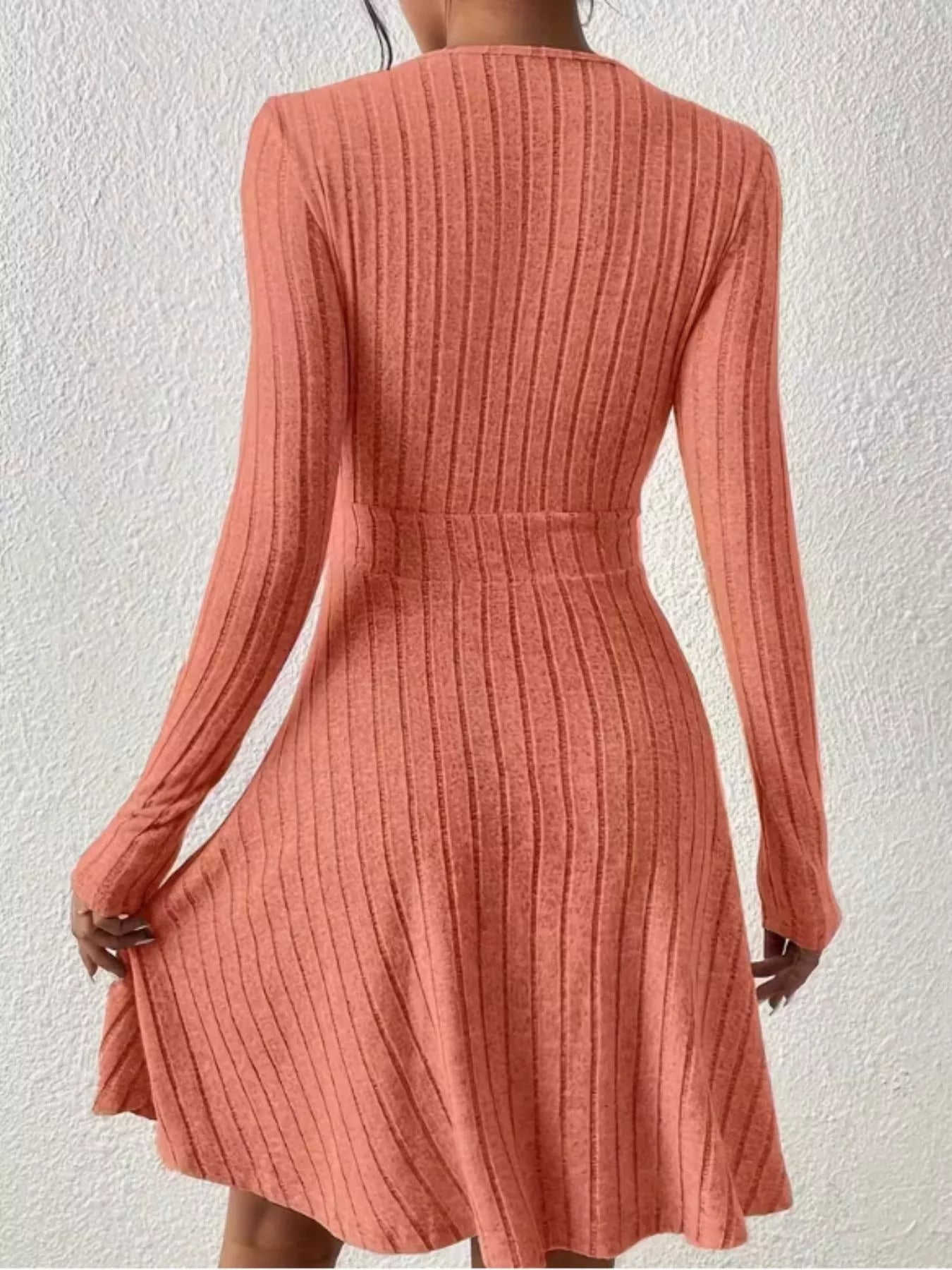 Ribbed Knit Wrap Mini Dress - Flip Flop Dynasty