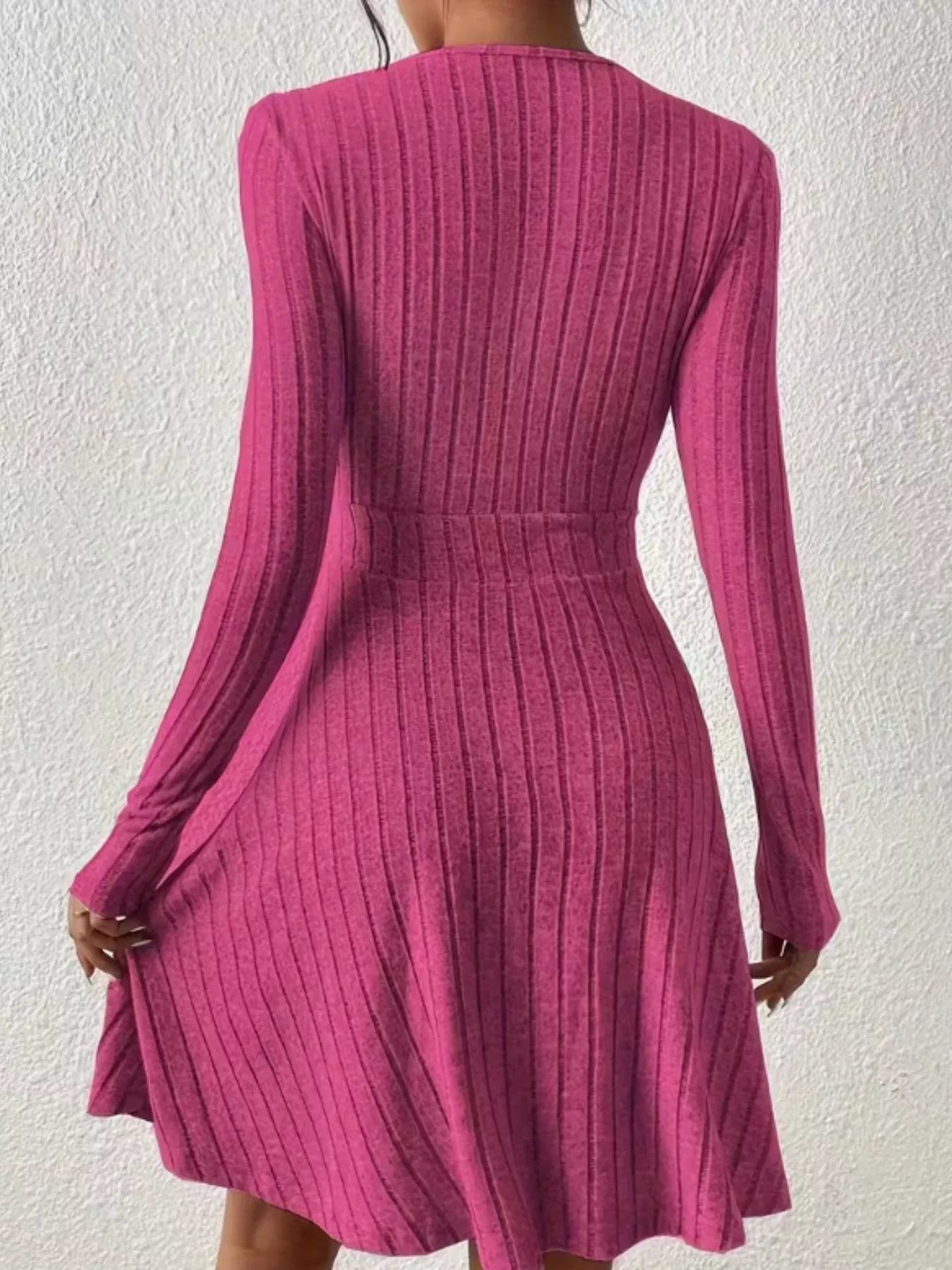 Ribbed Knit Wrap Mini Dress - Flip Flop Dynasty