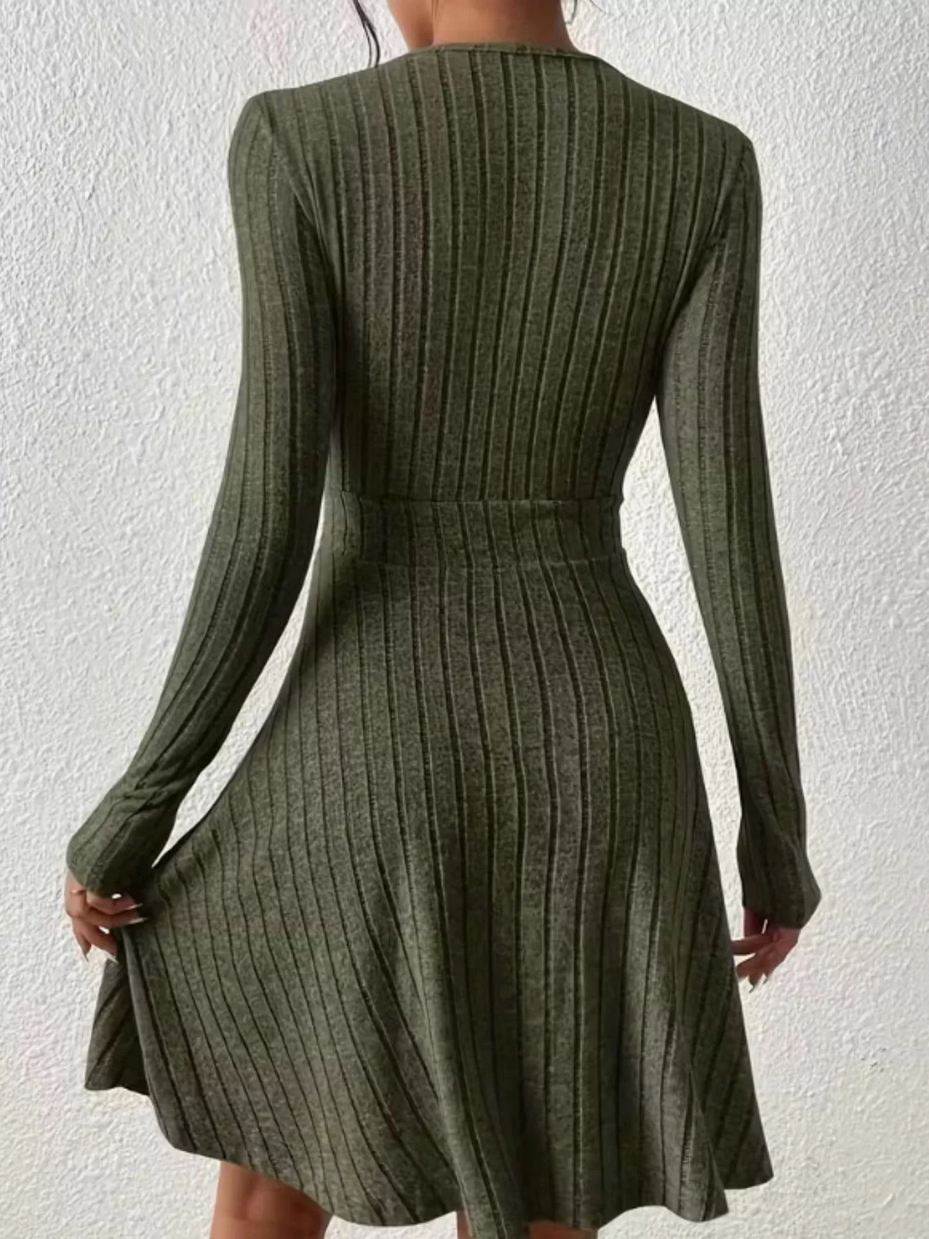 Ribbed Knit Wrap Mini Dress - Flip Flop Dynasty