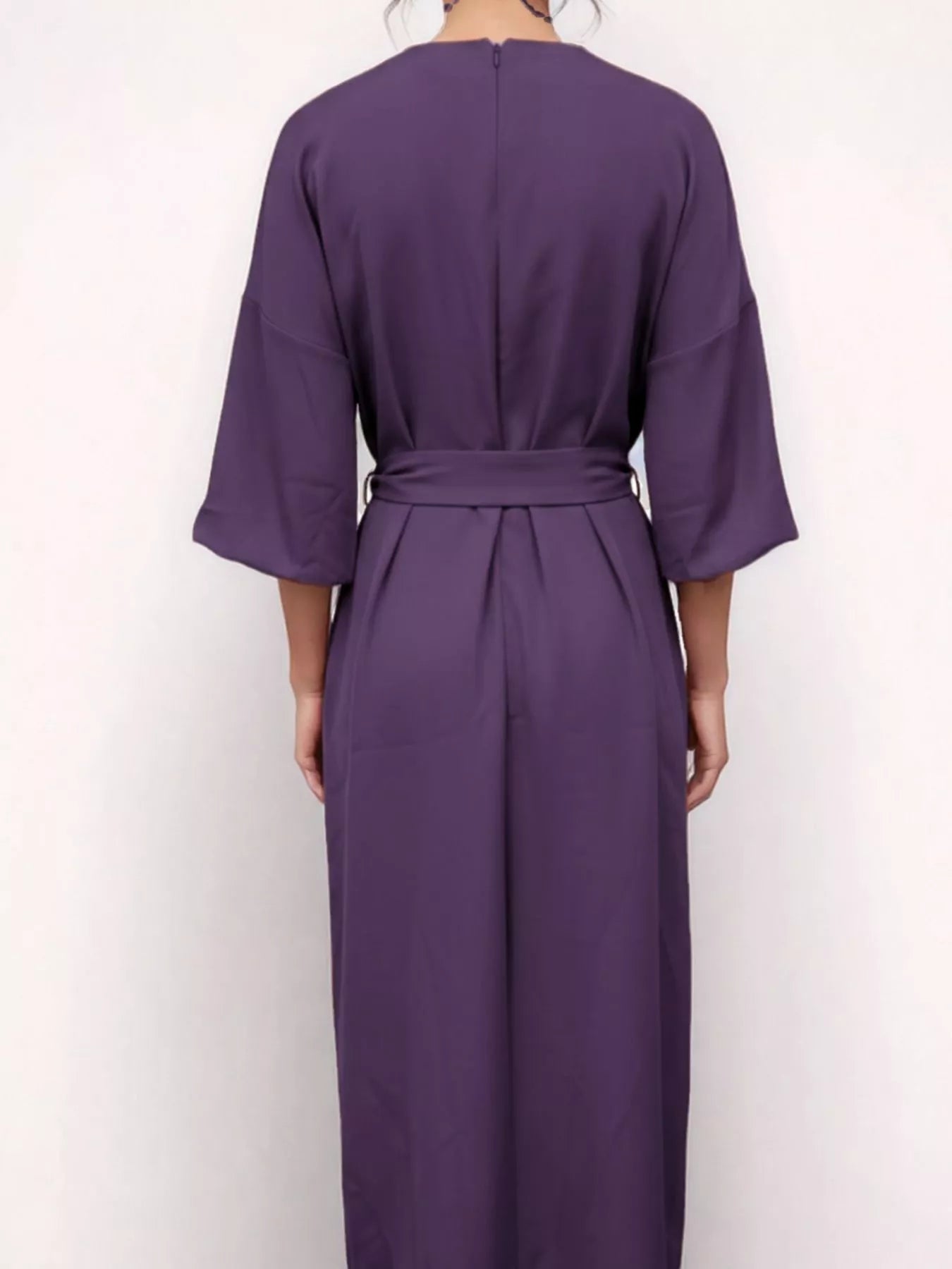 Round Neck 3/4 Sleeve Dress - Flip Flop Dynasty