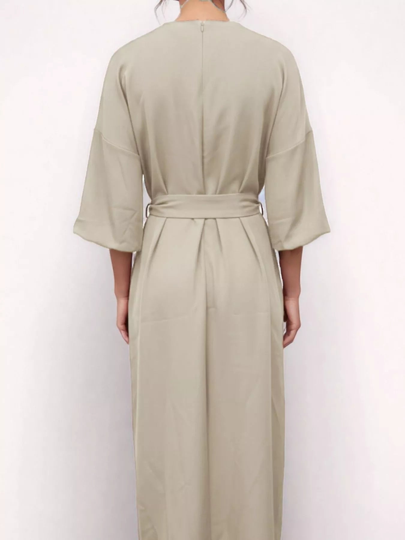Round Neck 3/4 Sleeve Dress - Flip Flop Dynasty