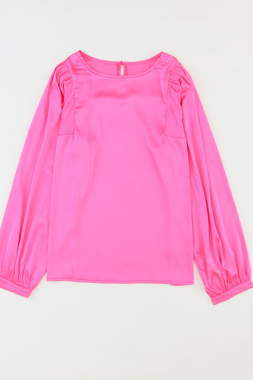 Round Neck Long Sleeve Blouse - Flip Flop Dynasty