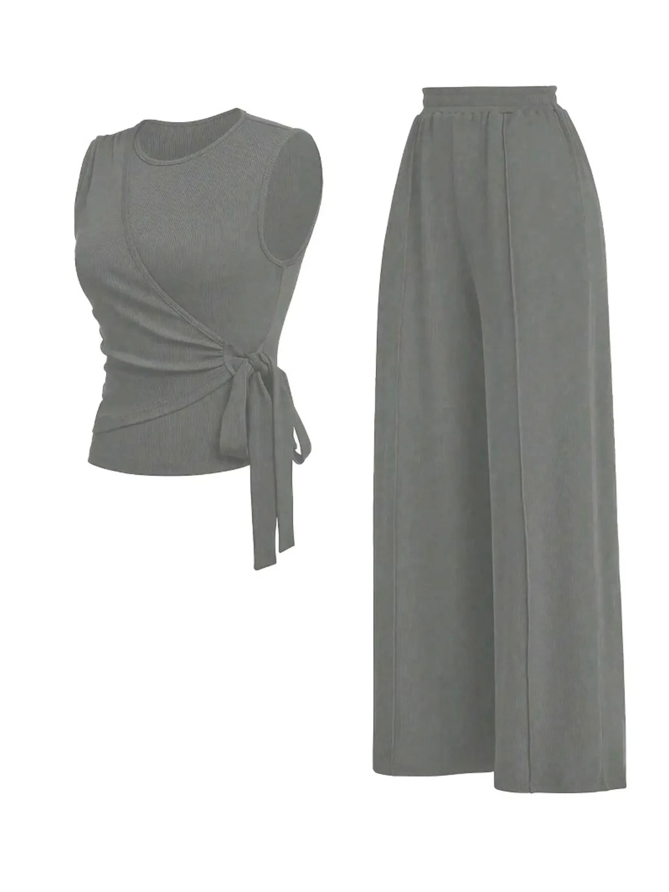 Round Neck Sleeveless Top and Pants Set - Flip Flop Dynasty