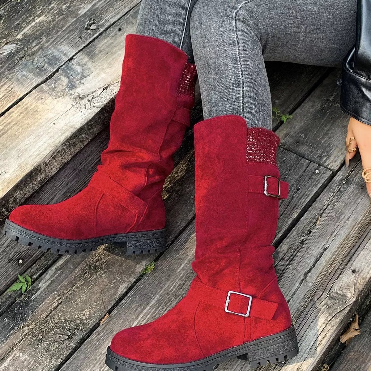 Round Toe Block Heel Boots - Flip Flop Dynasty