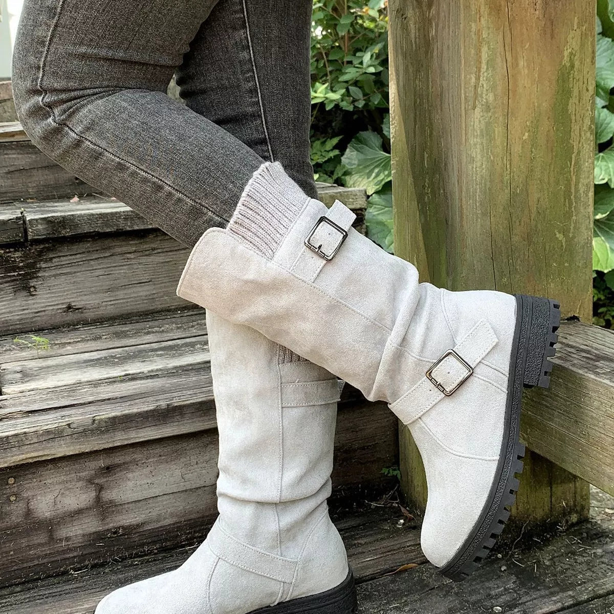 Round Toe Block Heel Boots - Flip Flop Dynasty