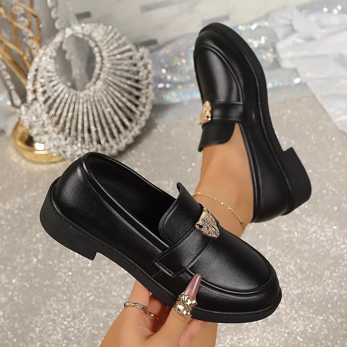 Round Toe Block Heel Loafers - Flip Flop Dynasty