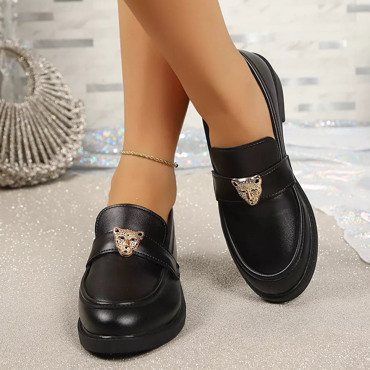 Round Toe Block Heel Loafers - Flip Flop Dynasty