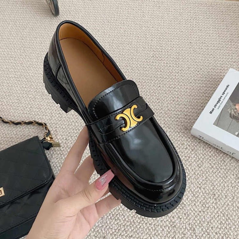 Round Toe Block Heel Loafers - Flip Flop Dynasty