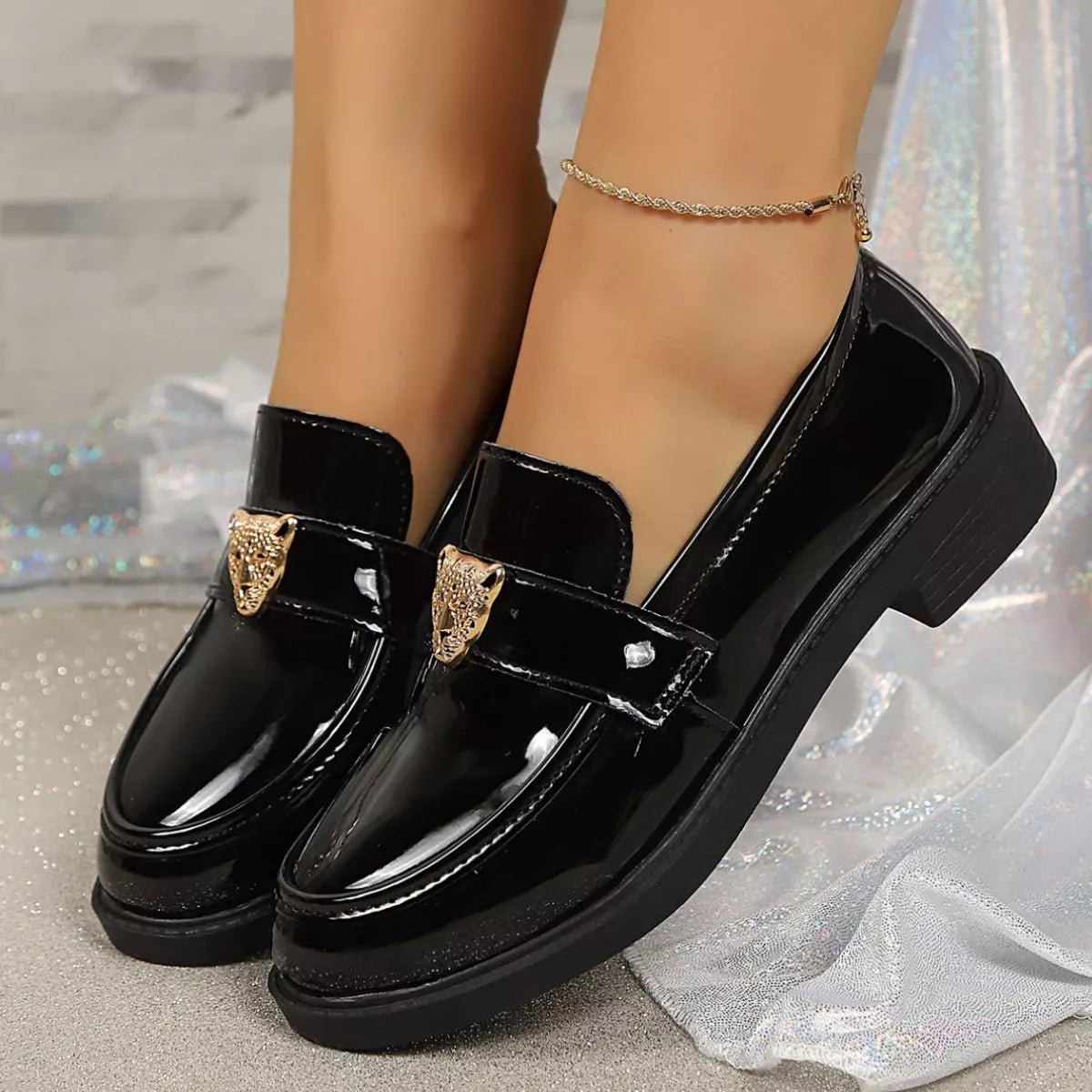 Round Toe Block Heel Loafers - Flip Flop Dynasty