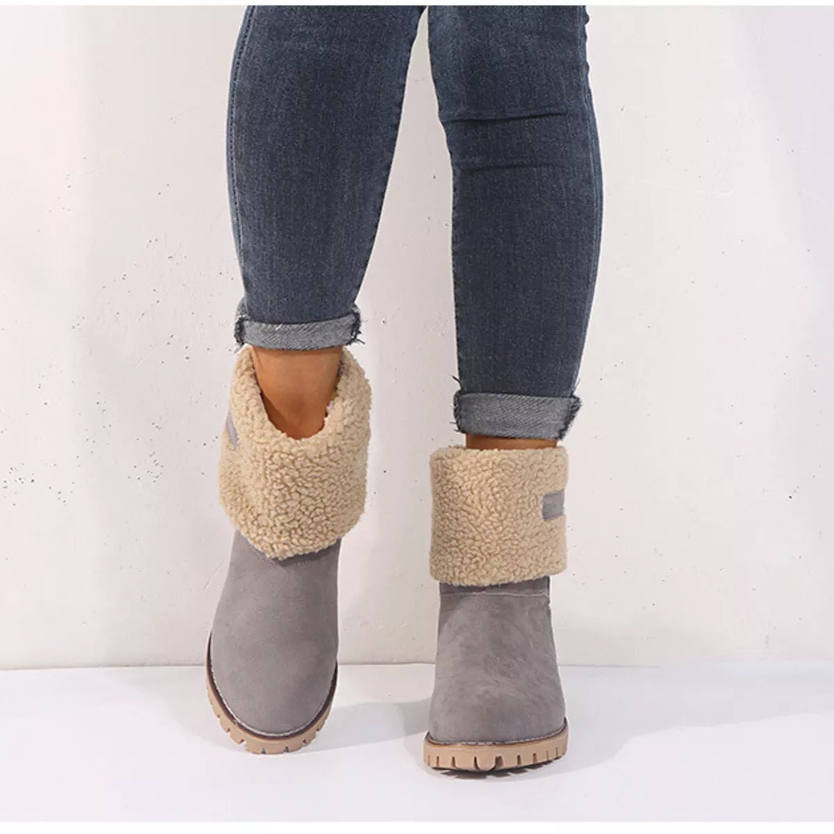 Round Toe Block Heels Boots - Flip Flop Dynasty